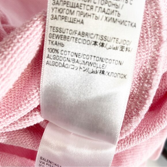 NWT Balenciaga logo-print cotton hoodie light pink - Picture 6 of 11